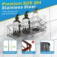 thumbnail image 6 of Shower Caddy 5 Pack, Adhesive Shower Organizer for Bathroom & Kitchen, No Drilling, Large Capacity, Rustproof SUS304 Stainless Steel Bathroom Organizer, Bathroom Accessories, Silver, 6 of 7