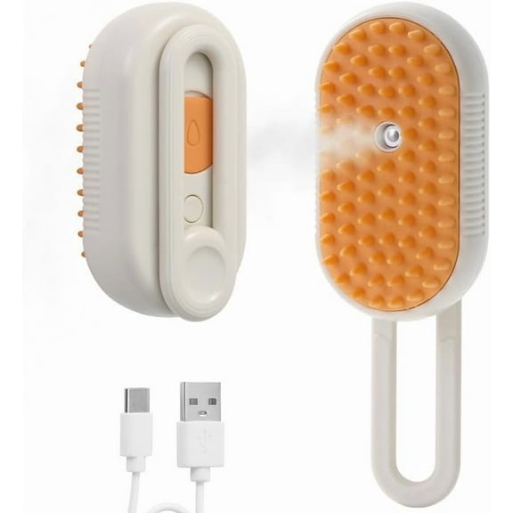 4 in 1 Cat Steam Brush for Shedding - Rechargeable Anti-Static Pet Brush for Massage, Cleaning, and Combing All in One