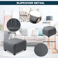 thumbnail image 4 of AUQ 2026 New Stretch Square Ottoman Covers Slipcover,Ottoman Cover Square Soft Knitted Jacquard Cover for Ottoman Square Footstool Protector for Living Room 27-32In, 4 of 7