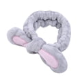 thumbnail image 3 of Diadema HUOGUO Soft Bow con orejas de conejo para mujer, color gris, 3 of 4
