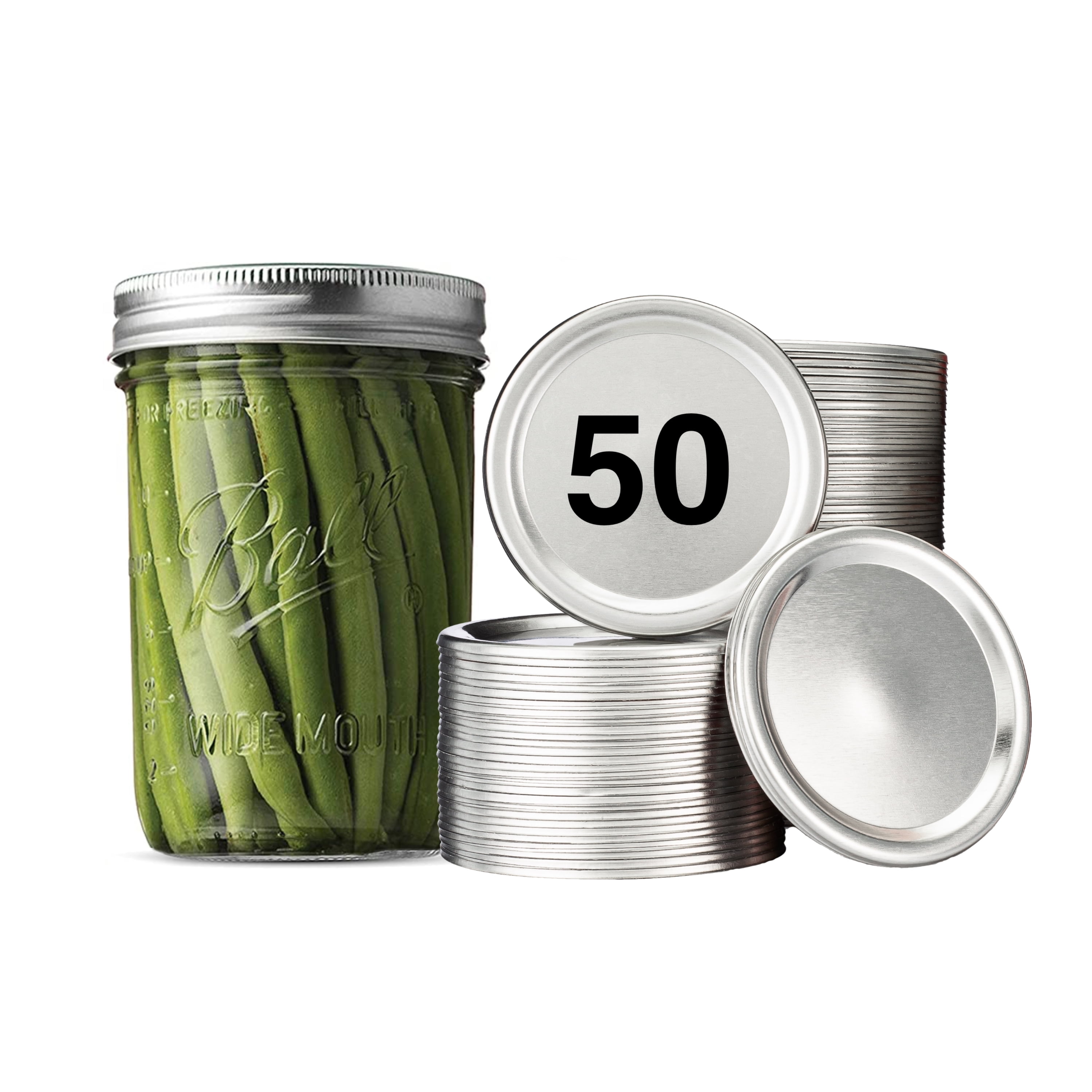 Regular Mouth Canning Lids, 50-Pack