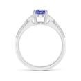 thumbnail image 2 of ANGARA Natural Oval 1.25 ct Tanzanite Solitaire Ring with Pave Diamonds in 14K White Gold for Women (Size-8x6mm) | December Birthstone, Anniversary, Jewelry Gift for Women | Natural Tanzanite Ring, 2 of 7