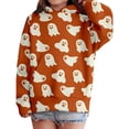 thumbnail image 4 of Mercatoo Girls Halloween Hoodies Kids Ghos𝐭 Pumpkin Graphic Hoodie Long Sleeve Cute Cat Ear 𝐇ooded Sweatshirts Pockets, 4 of 9
