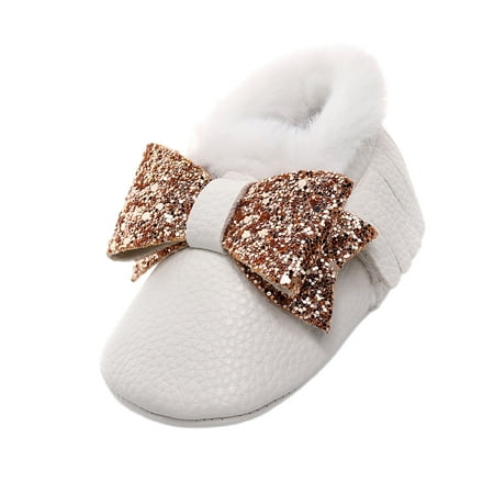 

MPWEGNP Boots Walkers Girls Snow Bowknot First Baby Warm Soft Cotton Shoes Plush Baby Shoes Baby Girl Boots Size 3 Toddler Casual Snow Boots