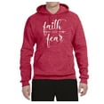 thumbnail image 2 of Cute Christian Quote Faith Over Fear Inspirational/Christian Unisex Graphic Hoodie Sweatshirt, Vintage Heather Red, X-Large, 2 of 3