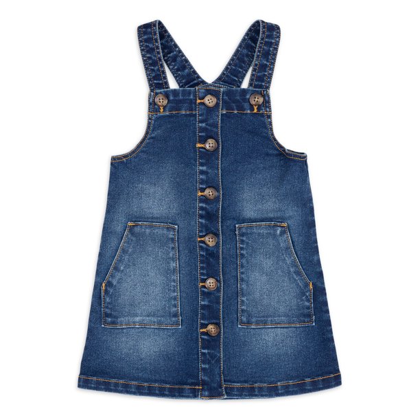 Wonder Nation Wonder Nation Baby & Toddler Girl Jumper Dress, 12