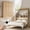 Natural Wood, variant on Mjkone Electric Full Size Murphy Wall Bed,Multifunctional Automatic Wall Bed with Shelves,Space-Saving Foldable Cabinet Bed for Bedroom,White