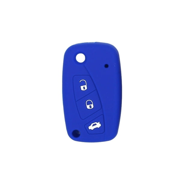 Kenally Funda de silicona para llave de coche, funda protectora de repuesto para llaves de vehículo, accesorios de modificación de automóvil Automoción decorativa y accesorios Azul oscuro