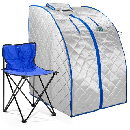 UPC 851711007105 product image for Durasage Infrared Heated Personal Sauna with Heating Foot Pad and Chair  Blue | upcitemdb.com
