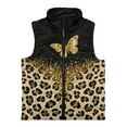 thumbnail image 4 of Xoenoiee Butterfly Leopard Glitter Print Zip Up Vest Girls Vest Sleeveless Outwear Vest Warm Jacket Lightweight Winter Coat with Pocket, 3T, 4 of 7
