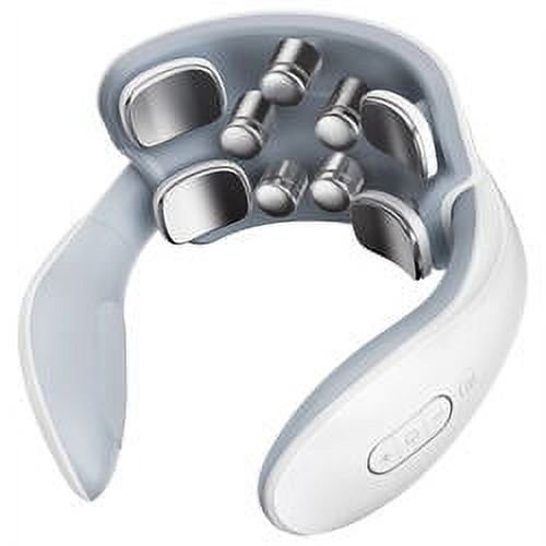 Masajeador de cuello de pulso eléctrico para aliviar el dolor, masajeador de cuello inteligente con calor, masajeador de cuello portátil con almohadillas de gel para mujeres y hombres regalo