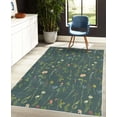 thumbnail image 4 of Floral Decorative Rug, Spring Season Themed Watercolors Painting of Herbs Flowers Botany Garden Art, Quality Carpet for Bedroom Dorm and Living Room, 6 Sizes, Teal Champagne, by Ambesonne, 4 of 4