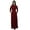 Maroon, variant on Bimba Women's Mandarin Collar Plain Jilbab Dress With Pockets Full Sleeve Maxi