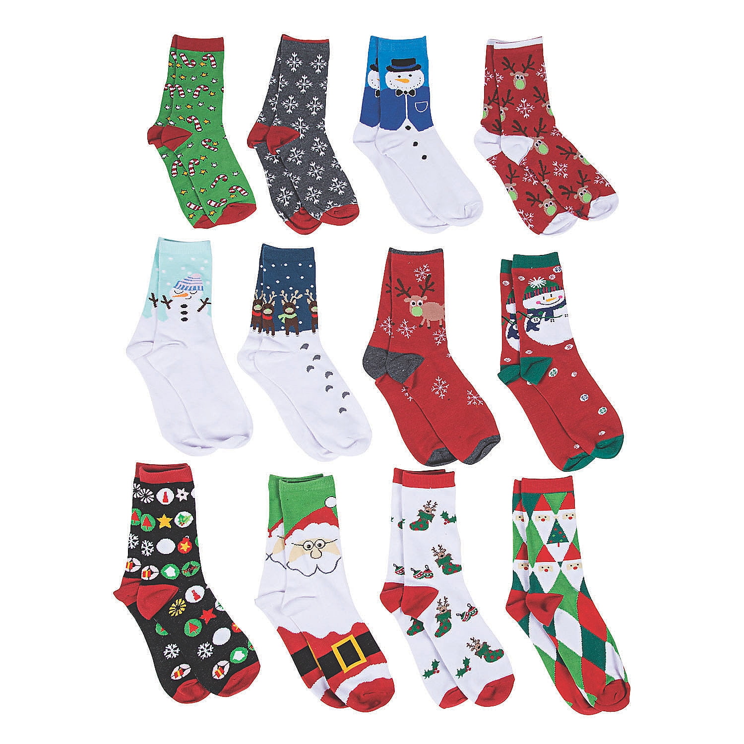 12 Days Of Christmas Socks Gift Set Party Wear 12 Pieces Walmart