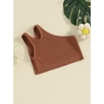 thumbnail image 3 of CIYCuIT Toddler Little Girls One Shoulder Vest Solid Color Sleeveless Tank Tops Kids Cute Summer Pullover T-shirt for Casual Daily 12M 18M 24M 3T 4T 5T, 3 of 8