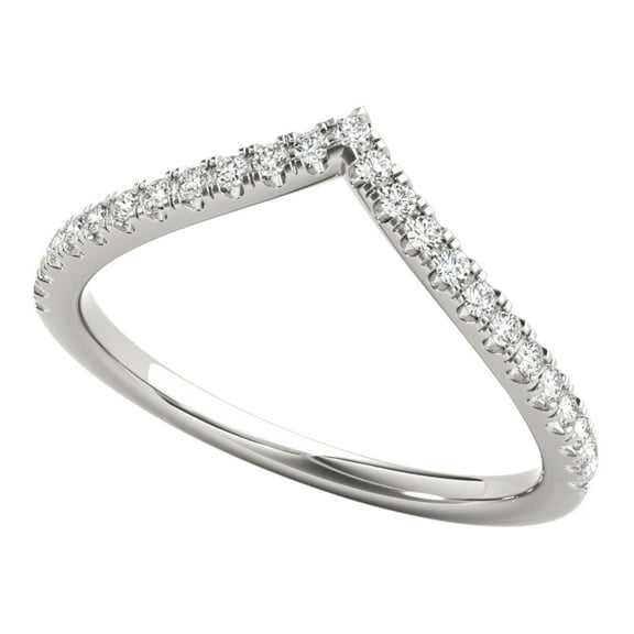 0.20 Ct Diamond Chevron Wedding Band In 10K Gold