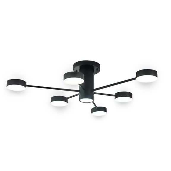 Lampara de techo estilo industrial hierro forjado lampara downlight ilios innova  6 + 1 luces
