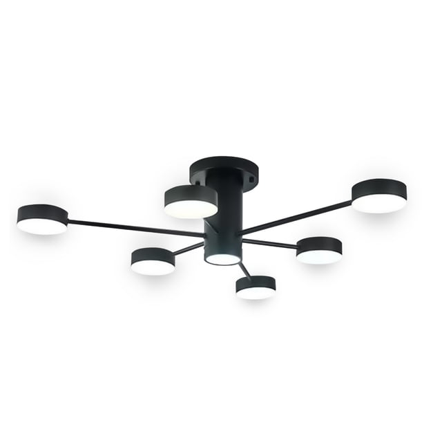 Lampara de techo estilo industrial hierro forjado lampara downlight ilios innova 6 + 1 luces