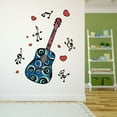 thumbnail image 3 of Music Wall Decal Multicoloured Guitar with Music Symbols Bedroom Wall Decal for Boys Instrument Cute Themed Room Décor - Size: 8 In x 10 In, 3 of 5