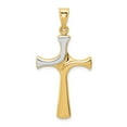 thumbnail image 1 of FB Jewels 14K Two Tone Gold With Rhodium Fancy Cross Pendant, 1 of 4