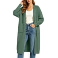 thumbnail image 2 of Jovrlynd Women Cardigan Long Sleeve Open Front Long Cardigans with Pockets Plus Size Soft Comfy Winter Coats, M-5XL, 2 of 5