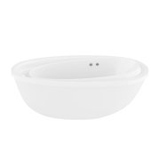 ANZZI Jetted Whirlpool Bathtub Drain Leni, Freestanding Soaking Tub with Reversible 5.9 ft. White