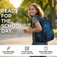 thumbnail image 6 of SEANATIVE School Backpack for Teen Girls Boys Elementary Middle High School Rucksack Bookbag Lightweight Schoolbag with Zipper Front Pocket for Travel, Abstract Pattern Blue, 6 of 7