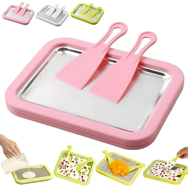 Ice Cream Maker Machine, Rolled Icecream Maker Kit, DIY Freezy Bake Frozen Yogurt Machine, At-Home Soft Yogurt Maker Machine for Kids Adults