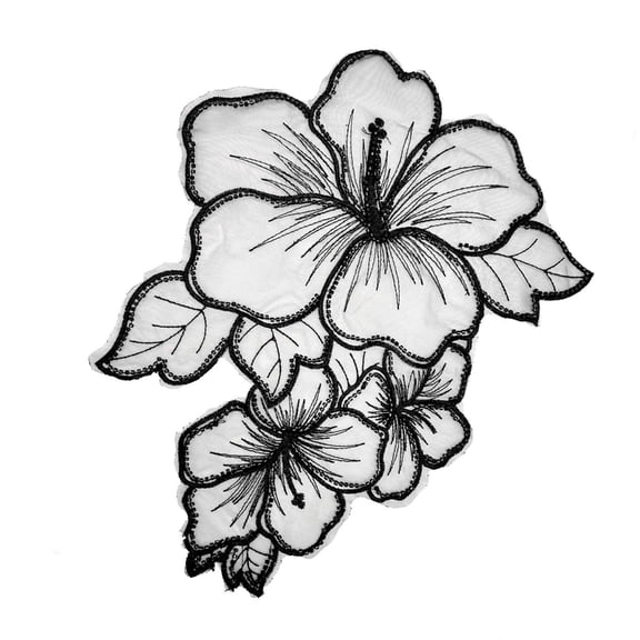 Large Size Beaded Applique Sewing Flower Dress Patches for DIY Crafts