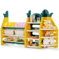 thumbnail image 4 of Topbuy 3-in-1 Kids Toy Storage Rack Pineapple Toy Organizer Storage Cabinet w/Plastic Bins & Shelves, 4 of 6