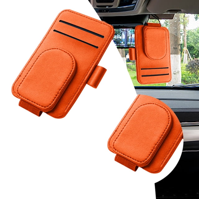 BotaniNest Sun Visor Storage Truck Visor Storage Sturdy Visor Storage With Strong Buckle Frame Made Of Soft PU Leather Car Interior Storage Accessories