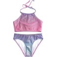 thumbnail image 1 of Bikini Halter para niña pequeña Traje de baño de 2 Piezas Hipster Beach Sport Traje de baño Solid 6 Años Solid 6 Años Xishao ropa, 1 of 2