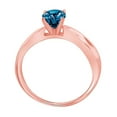 thumbnail image 2 of AoneJewelry 1/2 Carat 10K White, Yellow & Rose Gold Solitaire Blue Diamond Ring, 2 of 5