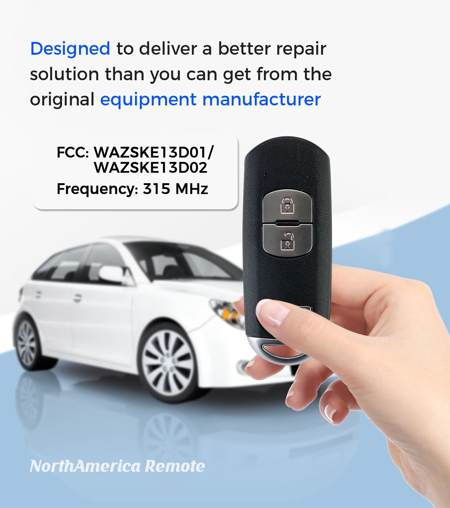 Replacement Smart Key Fob with DIY Setup Tool Compatible for Mazda 3 5 CX-3 CX-5 2012 - 2018, Keyless Entry Remote FCCID WAZSKE13D01