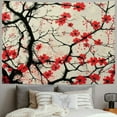 thumbnail image 2 of Autua Red Flowers Tapestry Wall Hanging Unique Style Graphic Tapestries Home Wall Decor Art for Living Room Bedroom Apartment Farmhouse Dorm - 4 Sizes Available 40x30inch, 2 of 6