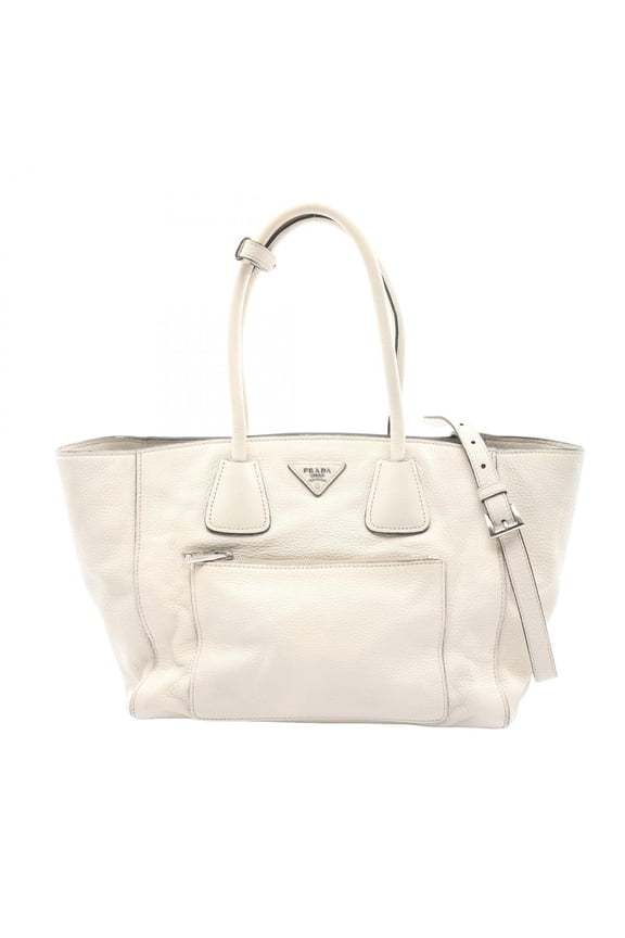 Pre-Owned Prada handbag, leather, women's, white.