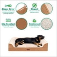 thumbnail image 6 of FurHaven Plush & Embossed Velvet Dreamer Orthopedic Sofa Pet Bed for Dogs and Cats - Cognac, Medium, 6 of 11