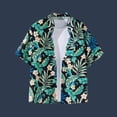 thumbnail image 5 of GUZOM Mens Hawaiian Shirt Short Sleeve Aloha Tropical Floral Button Down Camp Collar Polyester Multicolor,Size L, 5 of 5