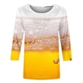 thumbnail image 4 of CEHVOM T-shirt Imprimé pour Femme, Blouse Mi-Longue à Manches 3/4, Col Rond, Hauts Décontractés, Liquidation, 4 of 5