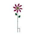 thumbnail image 2 of simhoa Outdoor Wind with Stake Flower Garden Stake Crafts 360 degree Rotating Metal Windmill Yard Art for Backyard Home Decoration rose red, 2 of 10