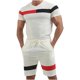 thumbnail image 1 of Hombres Casual cuello redondo Patchwork Fitness manga corta pantalones cortos conjunto blusa y pantalones traje Pompotops oipoqjl35554, 1 of 3