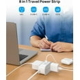 thumbnail image 6 of TROND Flat Plug Power Strip, 3.3ft Wrapped Short Extension Cord with 4 USB(2 USB C), 4 Outlets Small Charging Station, Gray, 6 of 7