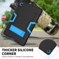 thumbnail image 4 of SaniMore Hybird Case for Samsung Galaxy Tab A8 Case 10.5" 2022 SM-X200/X205, Rugged Heavy Duty Protective Case Hidden Kickstand Dual Angle Stand Shockproof Anti-drop Case, Black+Blue, 4 of 7