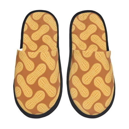 Balery Peanuts6 Slient Indoor Furry Fleece Comfort House Shoes Soft Non-Slip Home Shoes Cotton slippers House Slippers-- Large