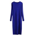 thumbnail image 2 of FcBaudy Longues Robe à Manches à Col Rond pour Femme Chandail Robe Tricotée Tricotée Robe Moulante à Manches Longues pour Femme Jupe Portefeuille Moulante Robe pour Femme, 2 of 7