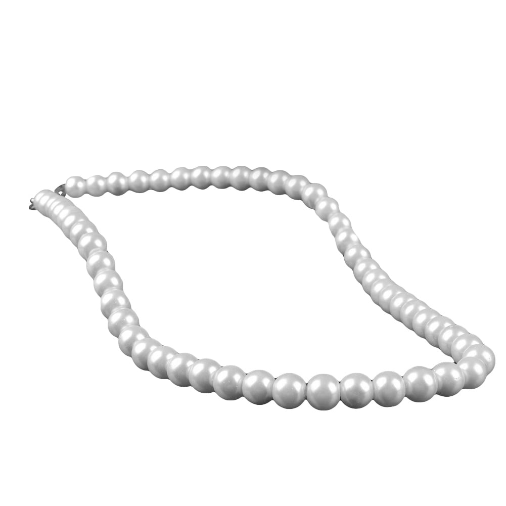 OPLSKI Fashion Simple Faux Pearl Beaded Necklace White