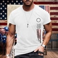 thumbnail image 4 of Men 4th Of July Independence Day Print Short Sleeve Round Neck Tennis T Shirt Floral Fashion Trend Bottoming Soft Casual Tee, 4 of 4