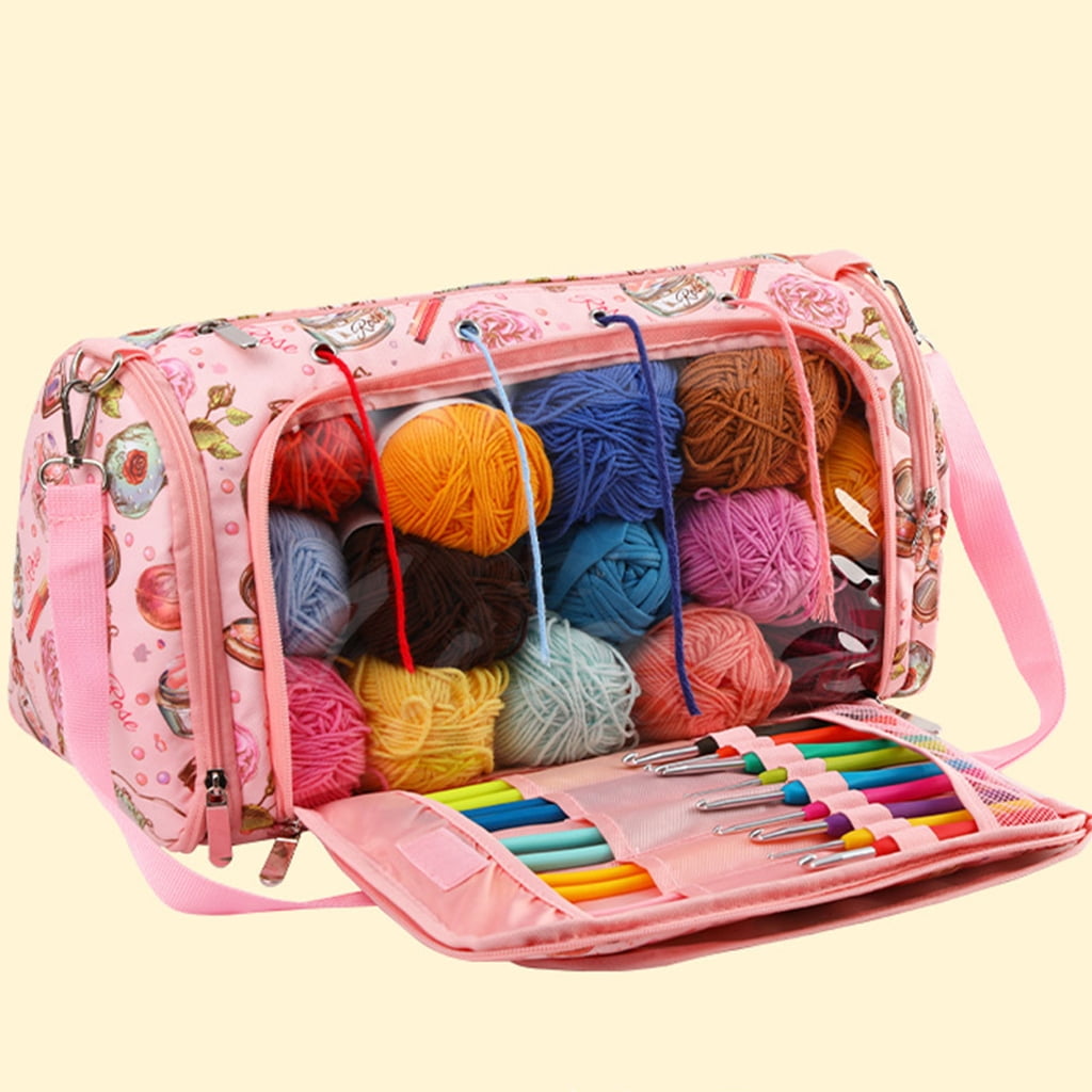 Crochet Craft Bag Yarn Storage Bag Large Capacity Knitting Supplies Organizers