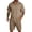 Brown, variant on Men's 2 Piece Outfits Short Sleeve Button Down Shirt And Shorts Summer Beach Vacation Lounge Workout Pajamas Short Sleeve Sets Orange 2Xl