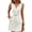 White dress 92, variant on Easter Dress Sleeveless V-Neck Solid Mini Dress, Wrap Style with Gold Chain Belt and Pockets A-line Dress for Party Prom Daily Easter Dress